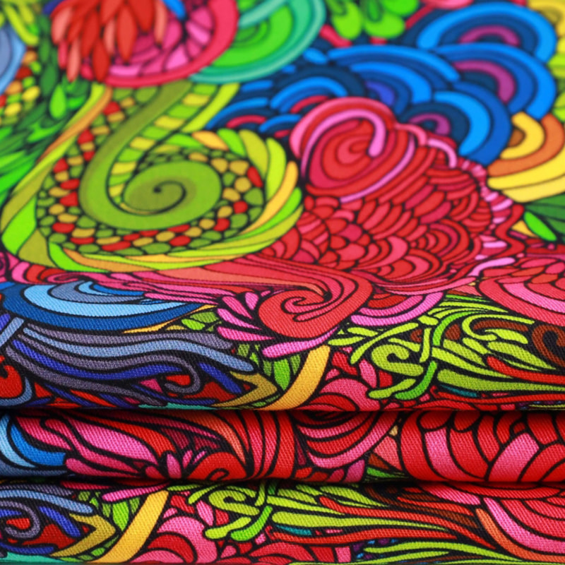 TMIE-08-3-2 Tessuto popeline twill con stampa poliestere 115GSM